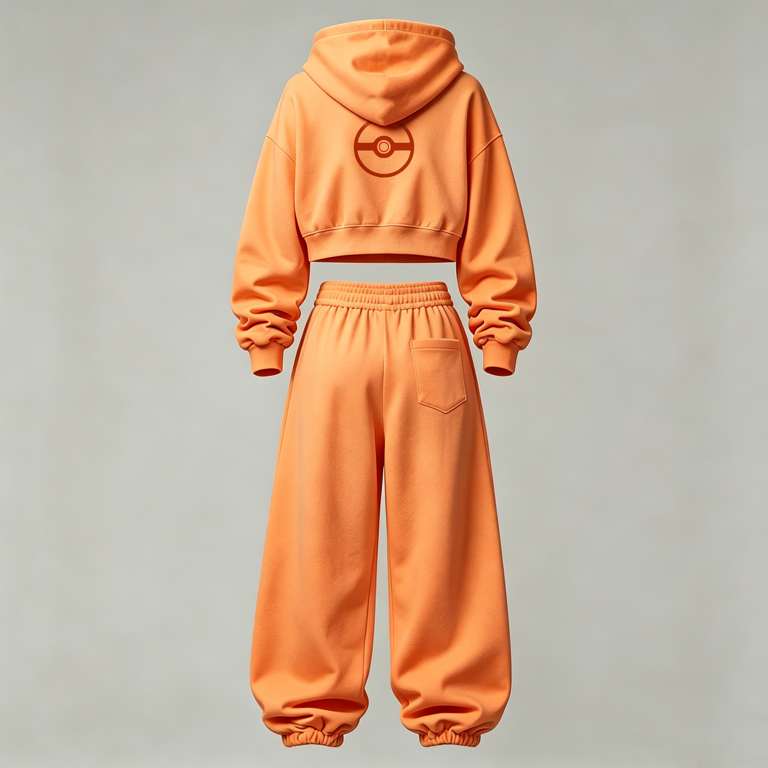 Pokémon Cropped Long Sleeve Hoodie & High Waist Jogger Pants Two Piece TeeThreads Sustain the Scene with Custom Apparel