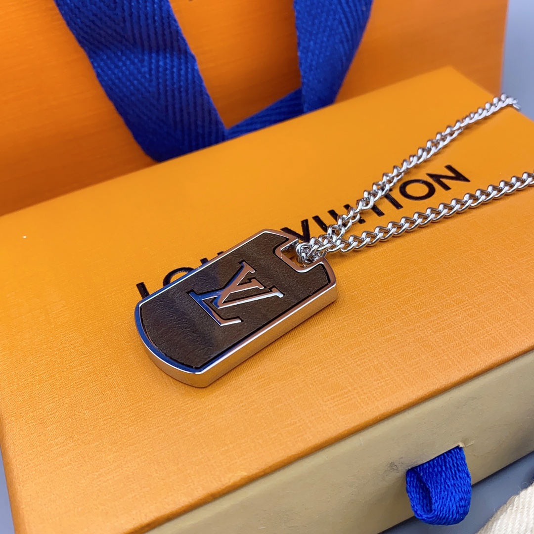 Louis Vuitton Two-sided Engraved Monogram Tag Necklace - Original Replica Club