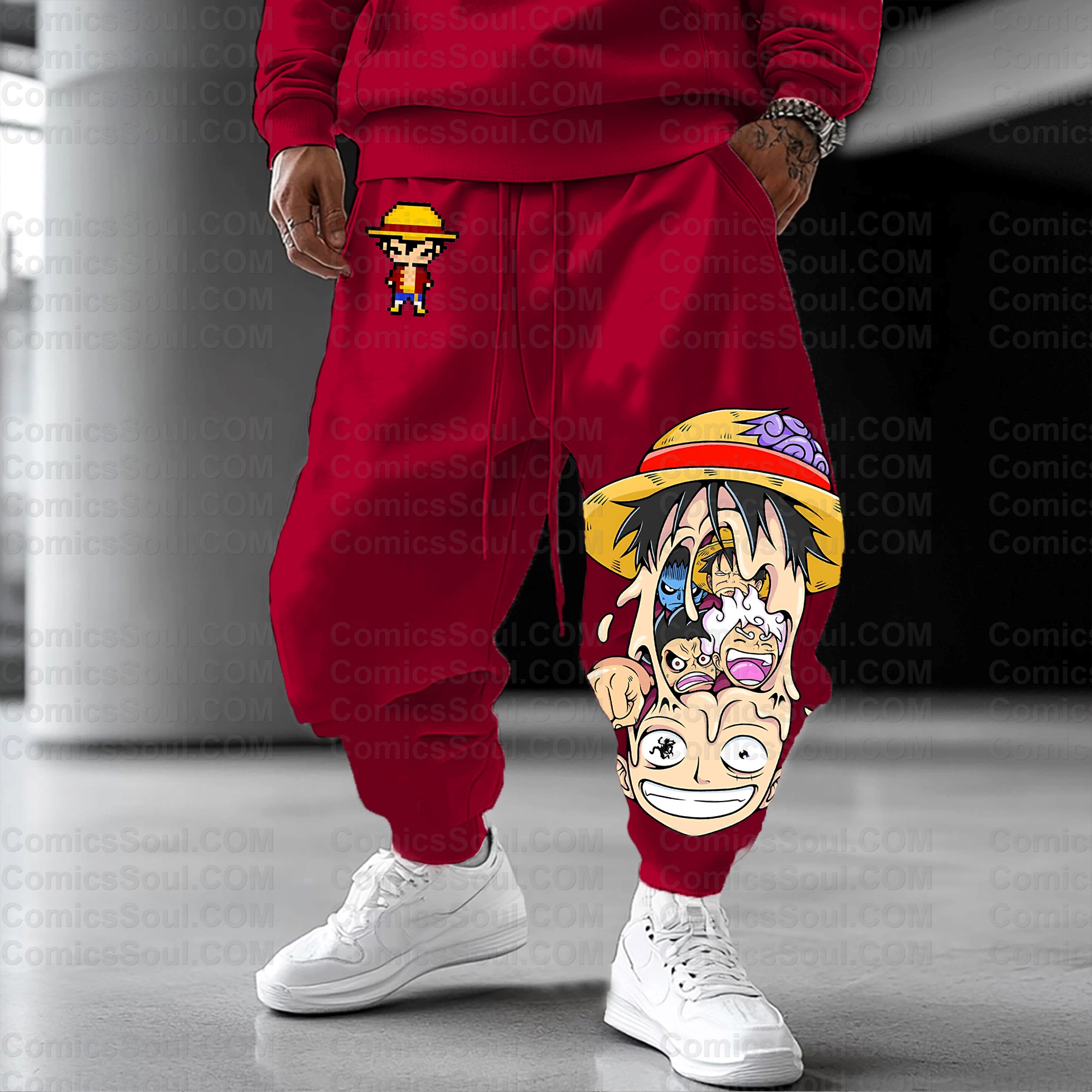 (One Piece)Unisex Anime Inspired Vintage Plush Pants