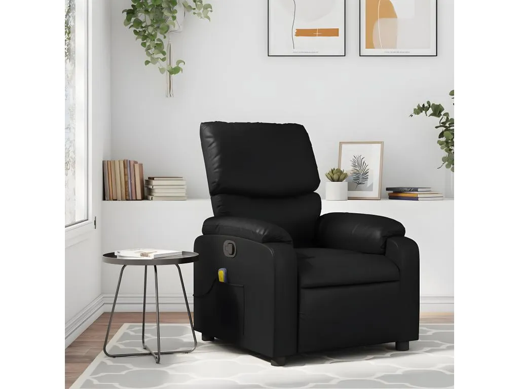 Sillón de masaje reclinable Piel sintética negro