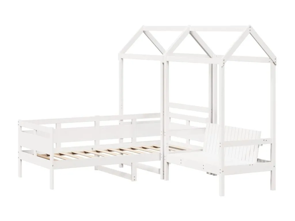 Set de sofá cama y banco con techo Alkihogares blanco 90x190 cm