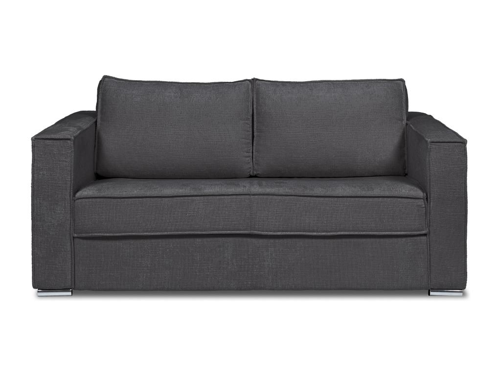 Sofá cama de 4 plazas de apertura rápida de tela texturizada azul petróleo - Somier de láminas anchas de 160 cm - Colchón de 14 cm LORETO
