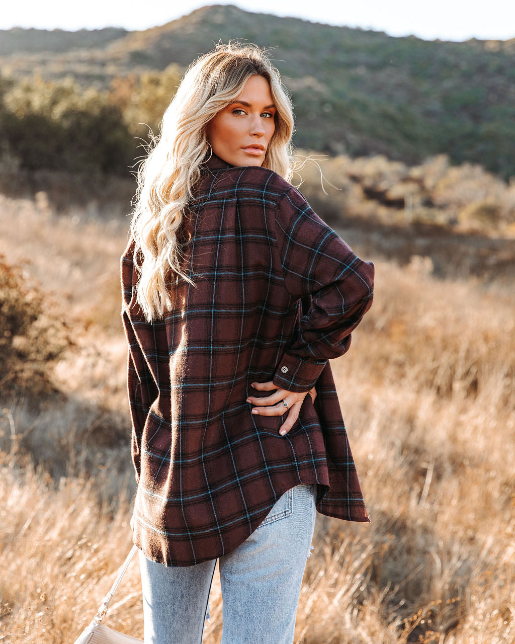 Anchorage Plaid Button Down Top - Chocolate - Se7enfashion