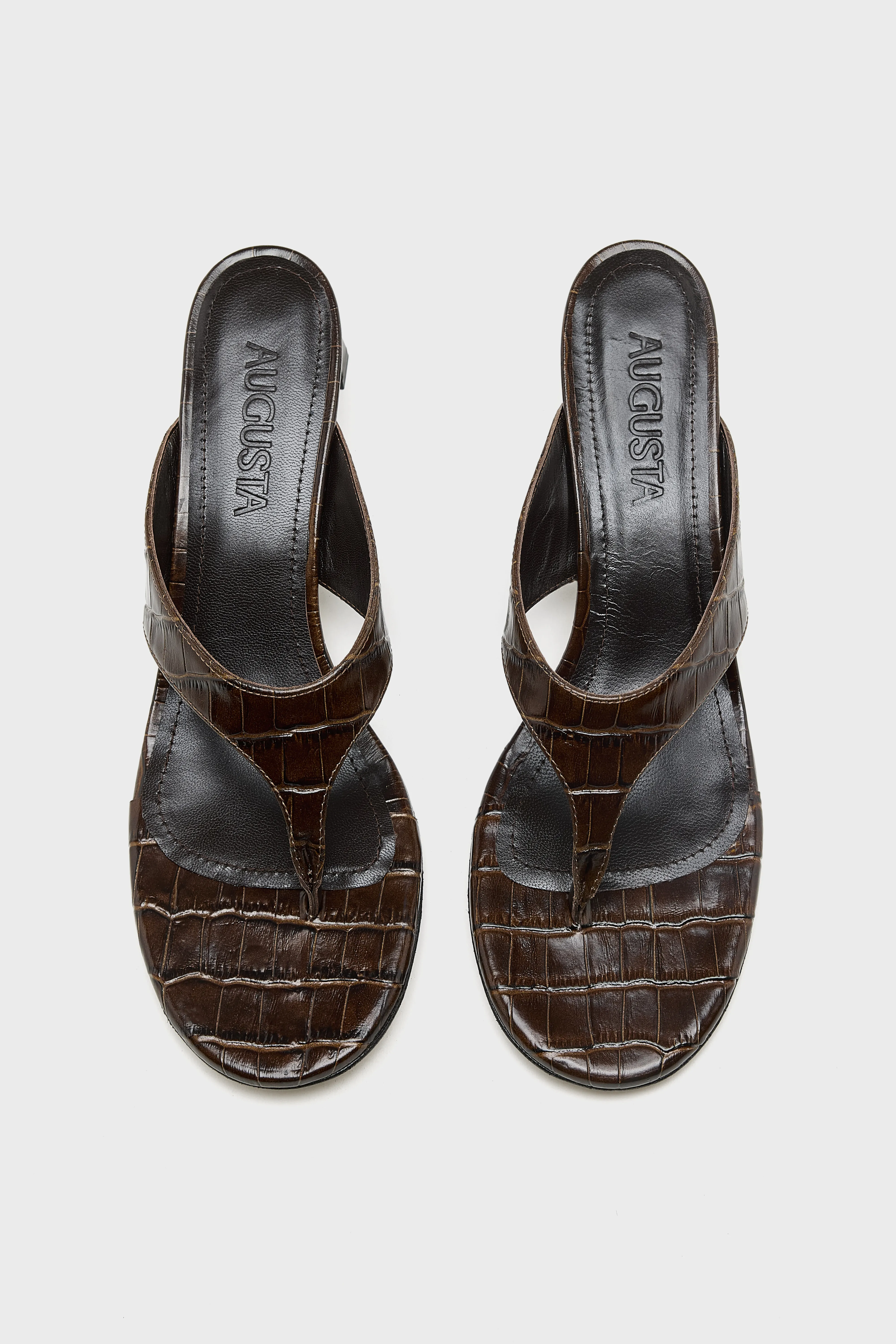 Bellerose Farah Croco Sandals  (261 / W / CHOCOLATE)