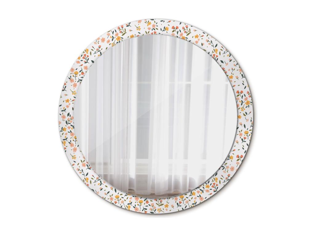 Espejo Redondo Decorativo - Flores Pequeñas - 90 cm