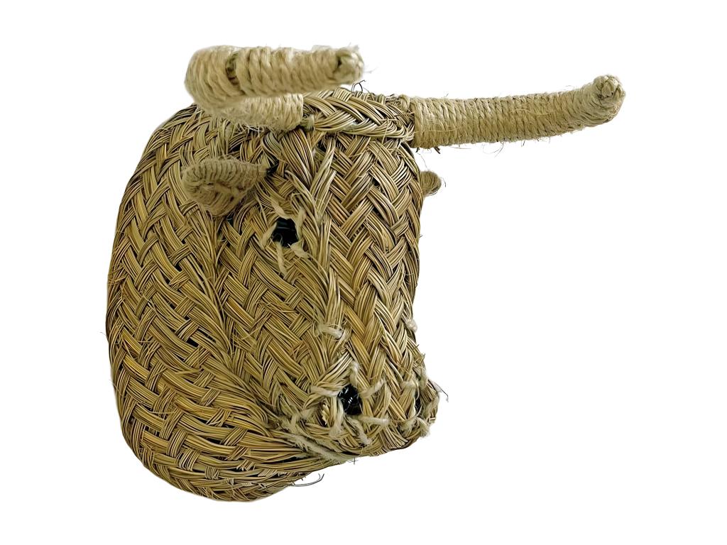 Cabeza de esparto Toro decoración de pared 15 x 15 cm
