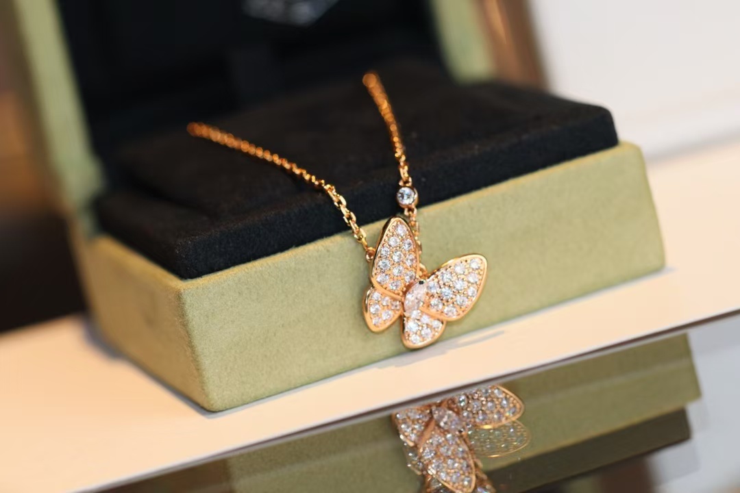 VCA Two Butterfly Pendant Necklace - Original Replica Club