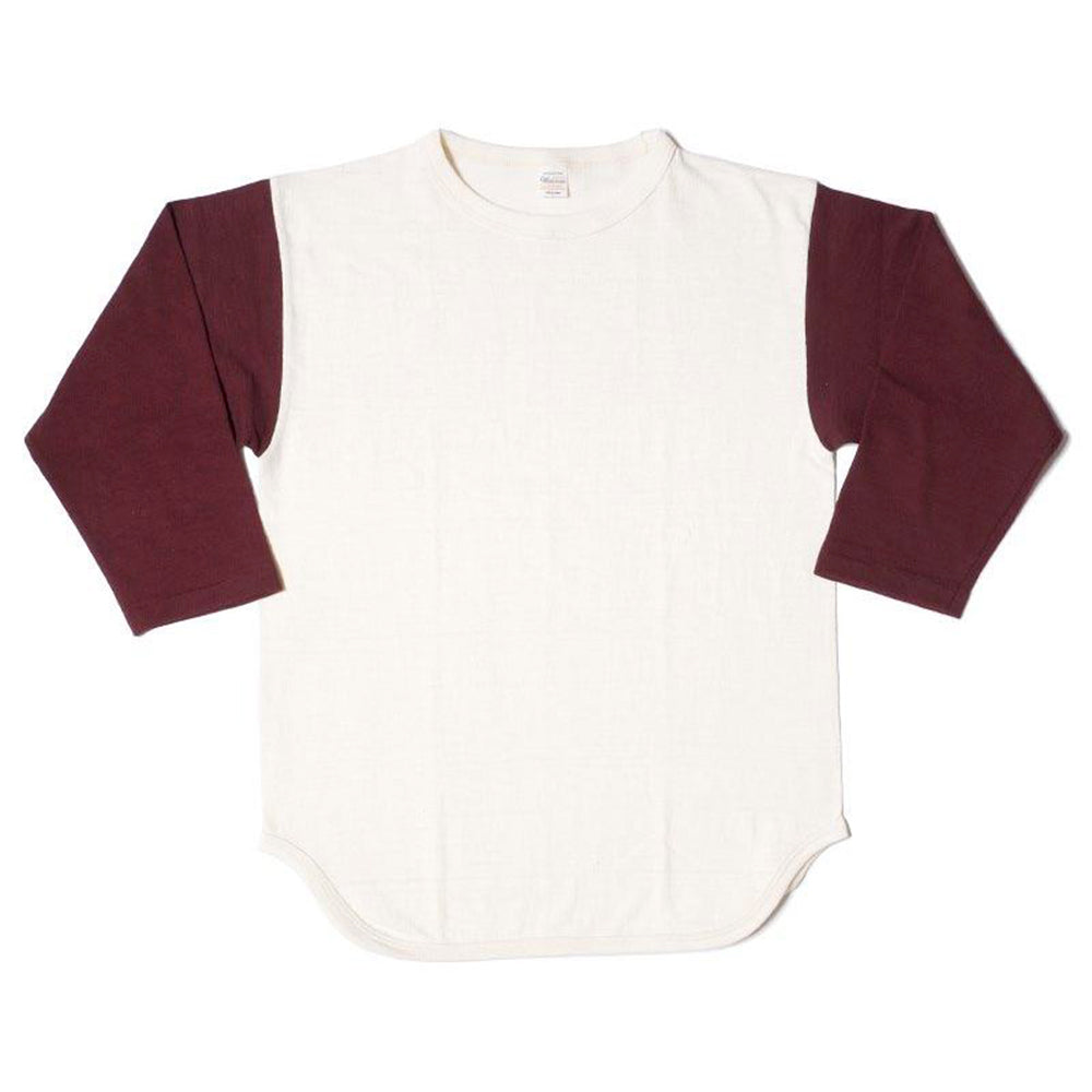 Warehouse & Co - T shirt Sleeve Baseball 4800 - Crème & Bordeaux
