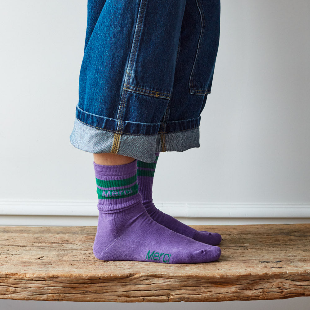Merci - Chaussettes à rayures - Violet