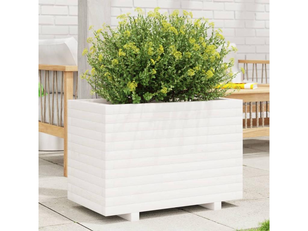 Decoratodo madera maciza de pino blanco 70x40x49,5 cm