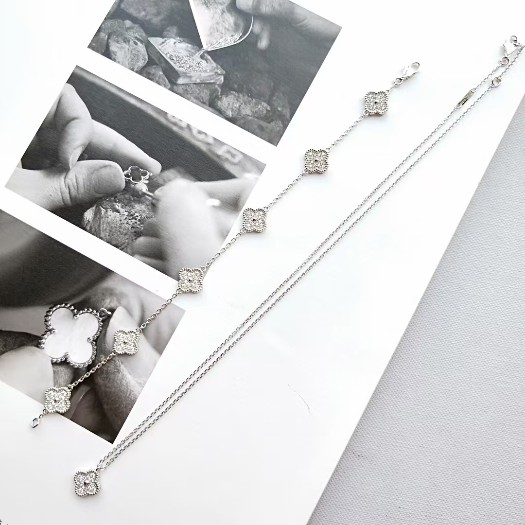 VCA Diamond Sweet Alhambra Bracelet 6 Motifs - Original Replica Club