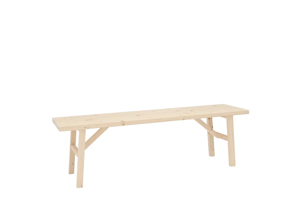 Banco rectangular de abeto natural para interiores 115x45cm Nidovia mmc3231461