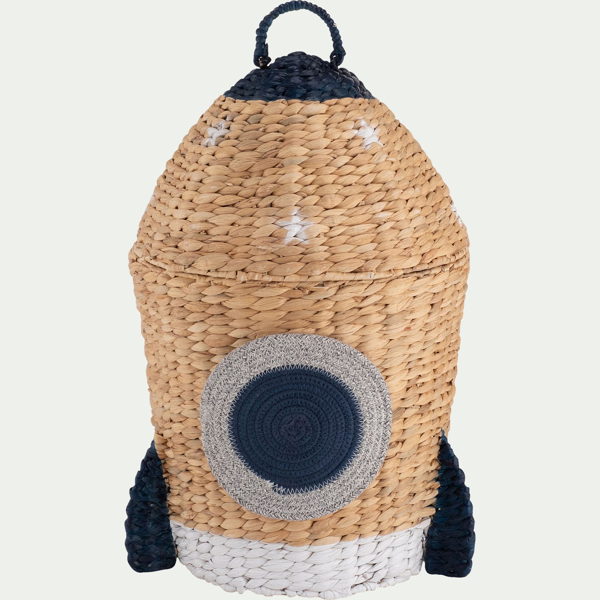 ORION - Panier à linge maison en jacinthe d'eau H56cm - naturel