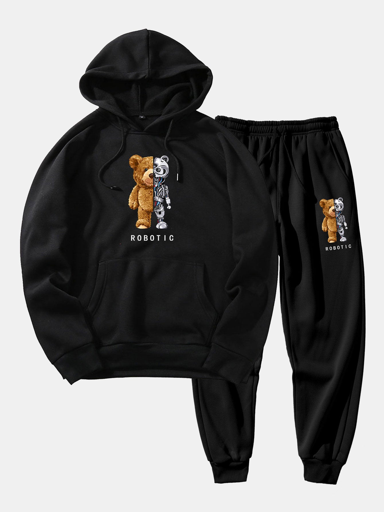 Robot Bear Graphic Hoodies & Jogger Pants