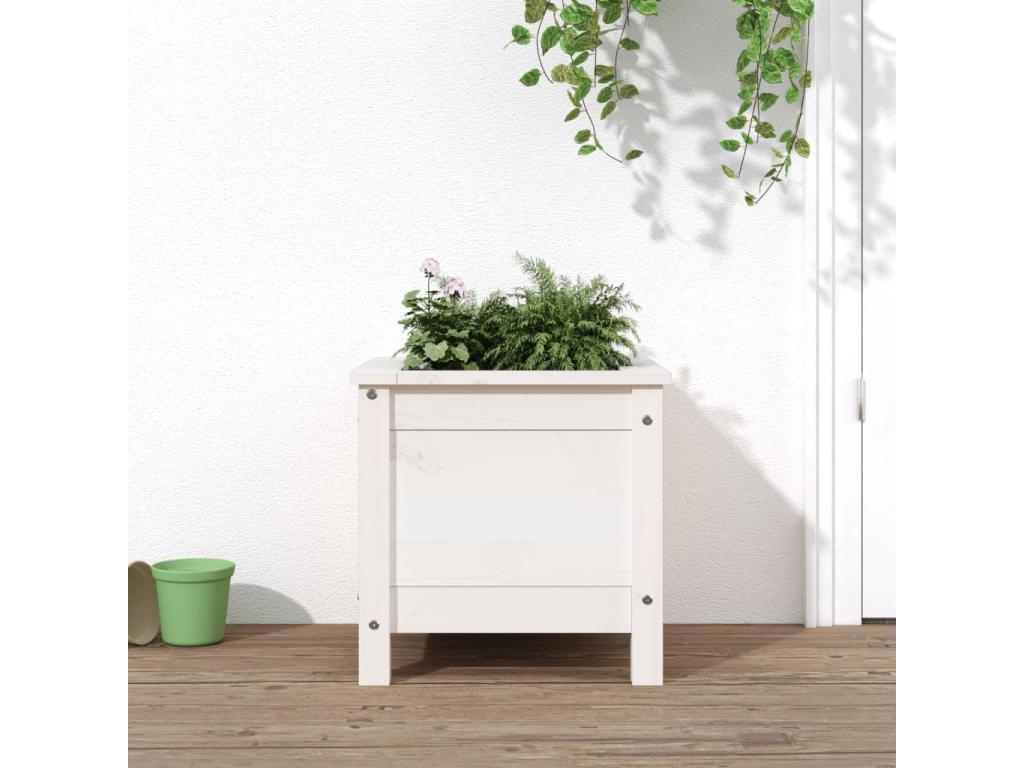 Decoratodo madera maciza de pino blanco 40x40x39 cm
