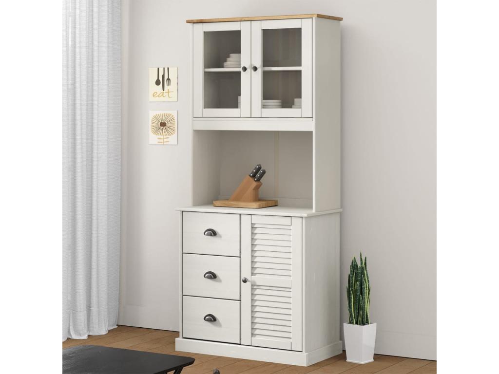 Armario tocador Nestleano madera pino blanco 78x30x100 cm