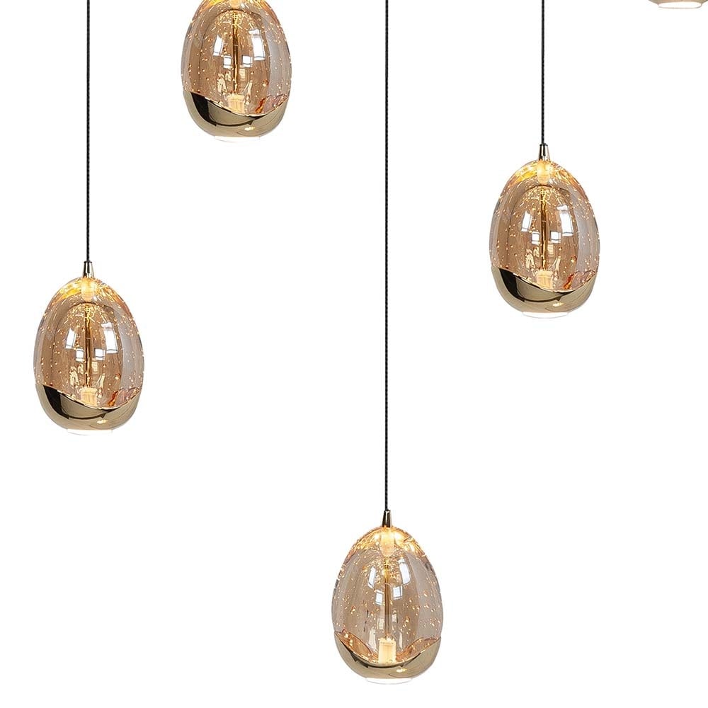 Highlight Hanglamp Golden Egg 8 Lichts Led