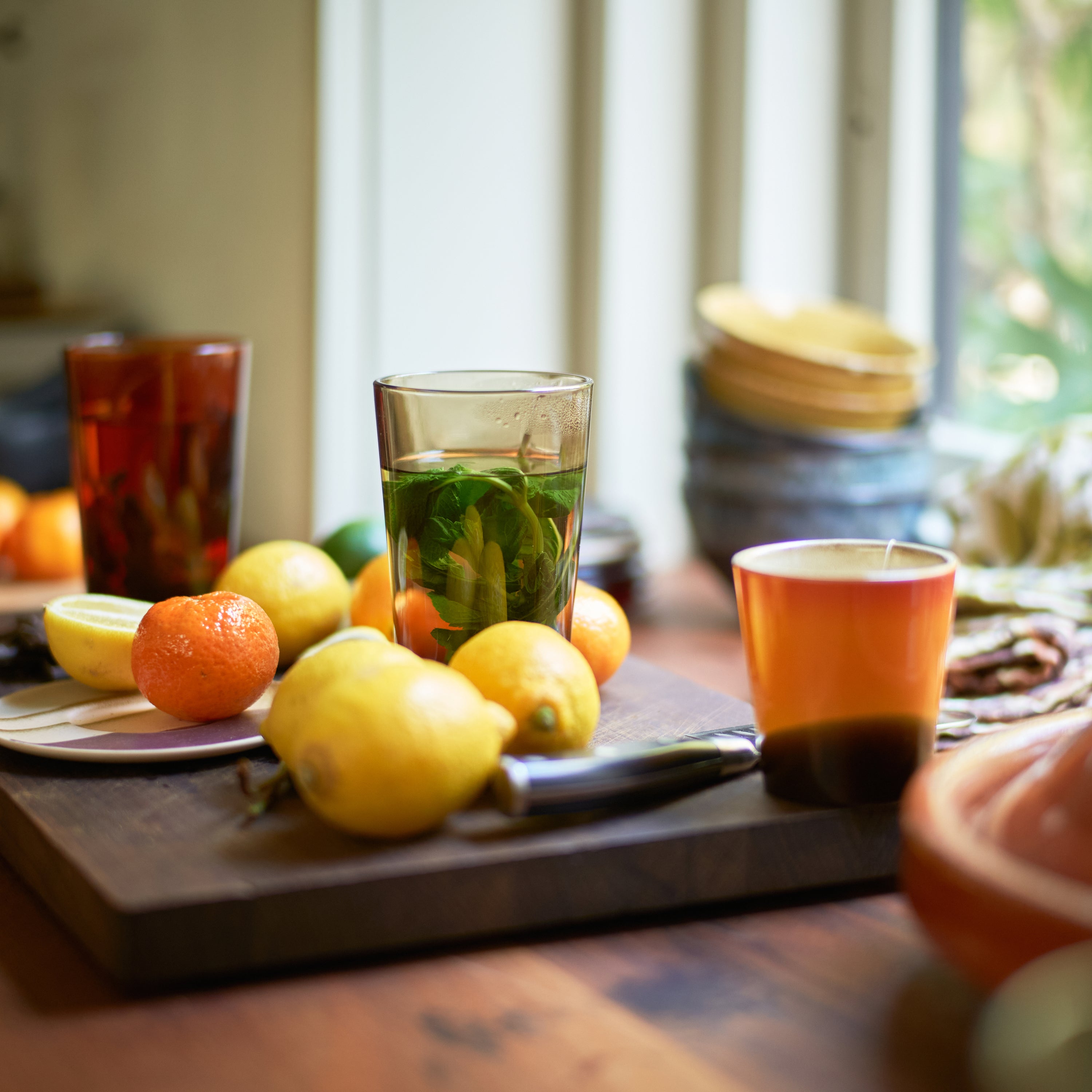 HKliving 70's Glassware Theeglas 0,4 L - Set van 4