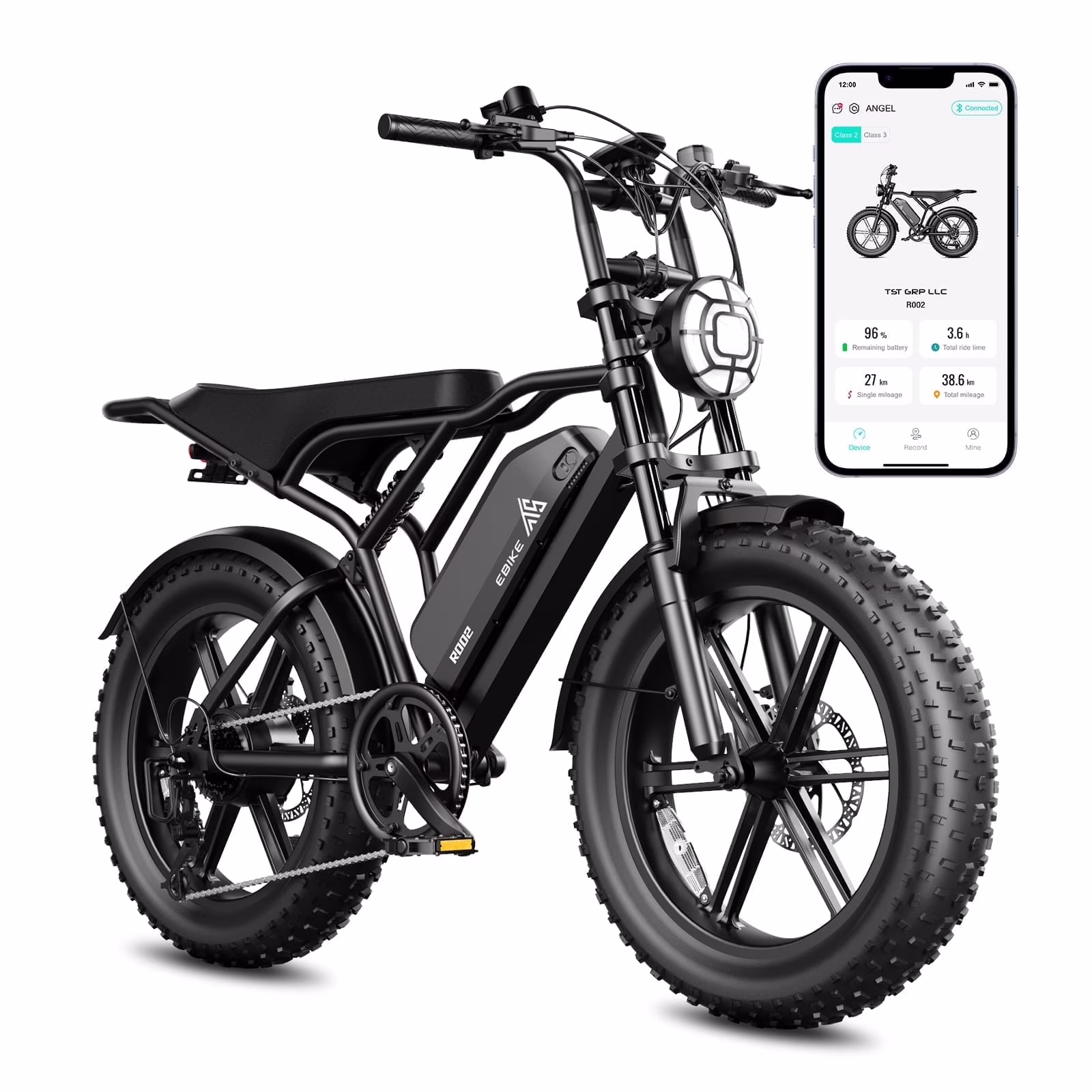 TST Electric Bike for Adults, 750W Peak 1500W Motor, 20"x4" Fat Tire, E Mountain Bike, 48V/15AH UL2849(R004-15AH-White(Walmart exclusive))