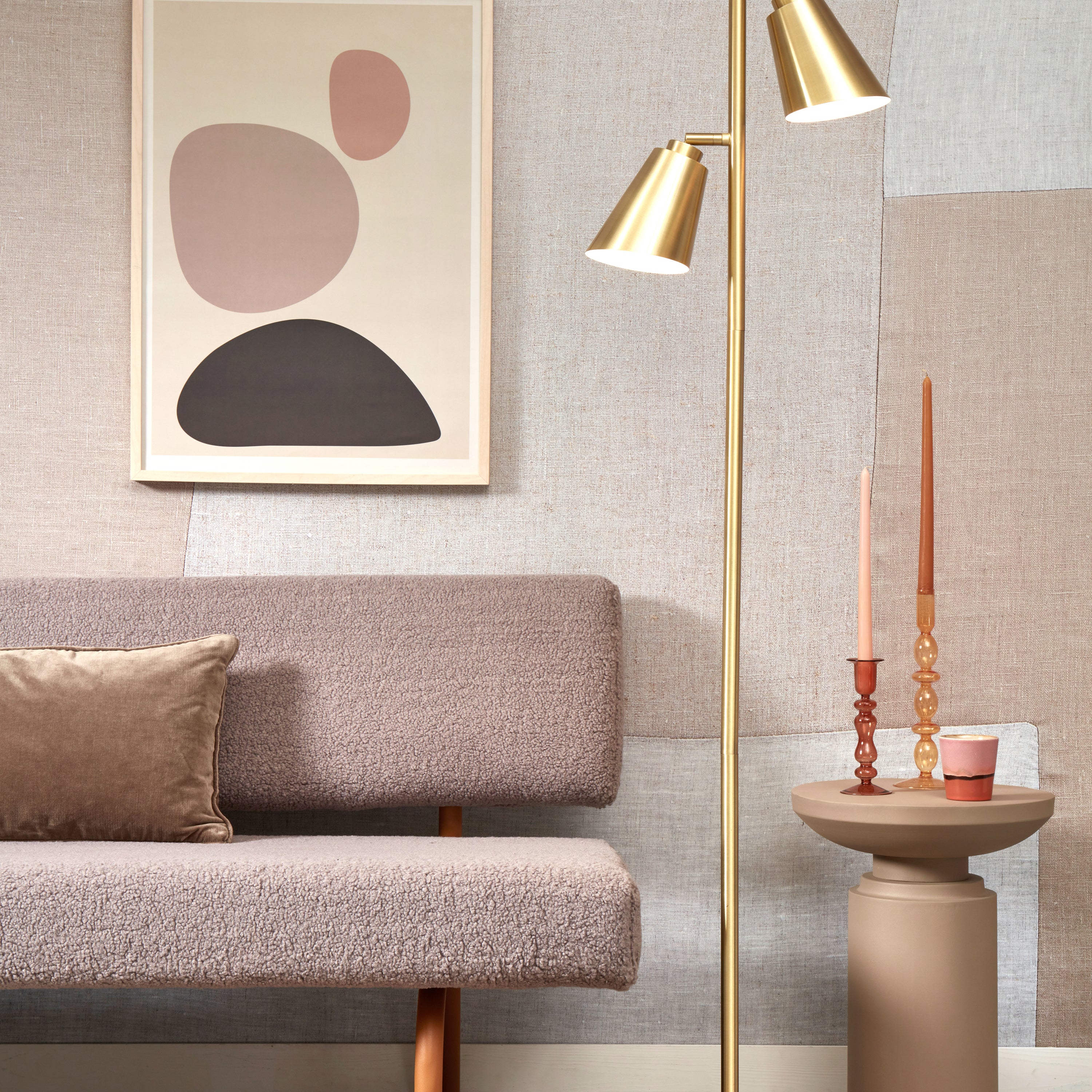 It's about RoMi Bremen Vloerlamp - 2-kap - Goud