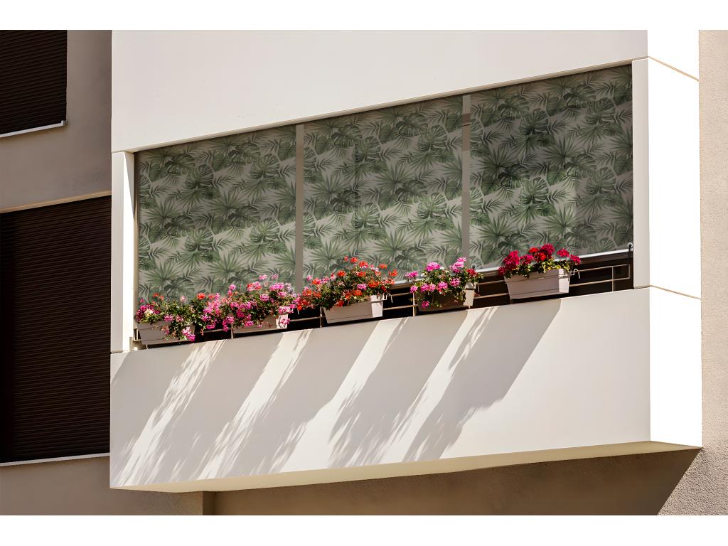 Persiana enrollable moderna para exteriores - 150x180 cm - Hojas de plantas tropicales Cortinas enrollables para balcones, Cortinas enrollables para balcones y Cortinas para protección solar