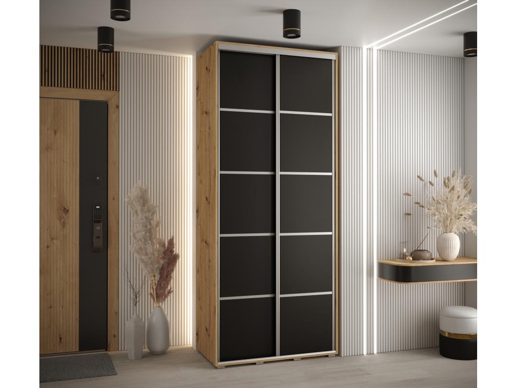 ARMARIO Nestleare 4 DE PUERTAS CORREDERAS 235 - 2/120/45 2 puertas Artisan/Negro/Plata