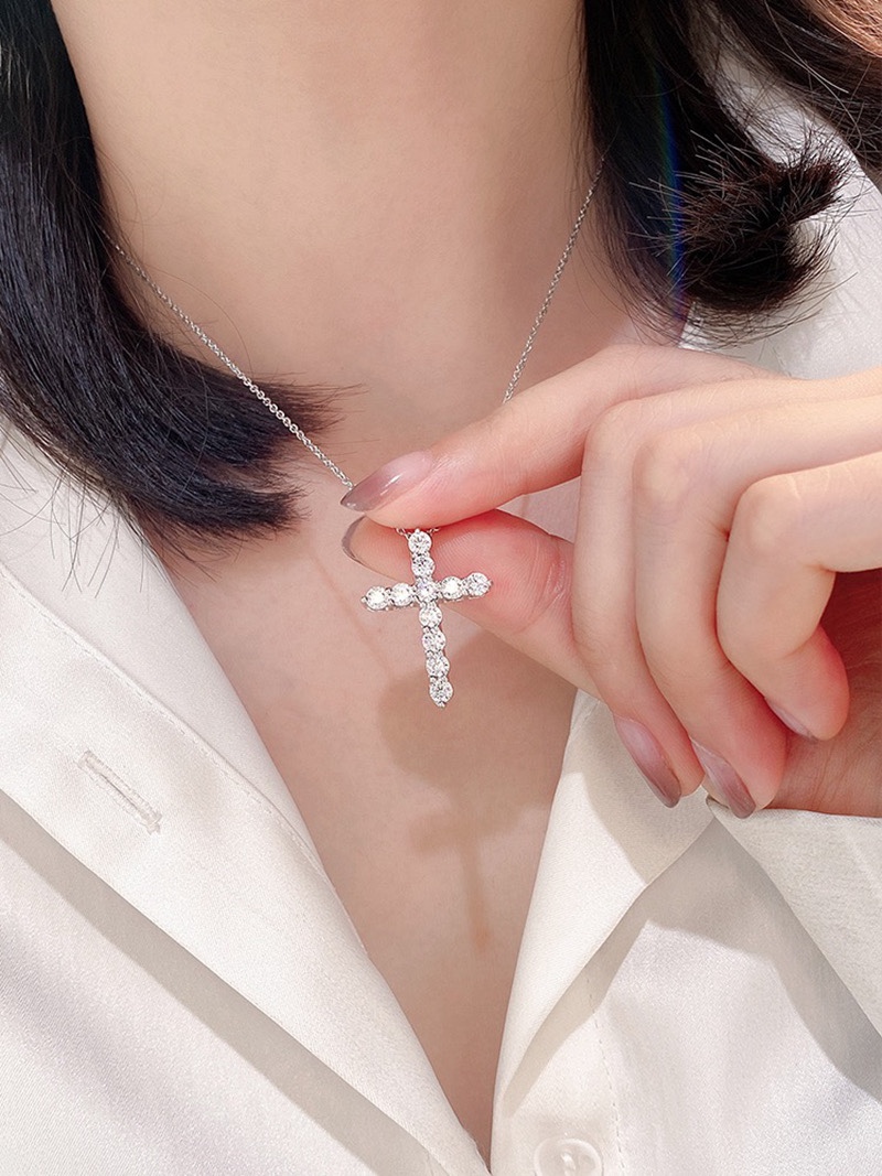 Tiffany Full Diamond Cross Pendant Necklace - Original Replica Club