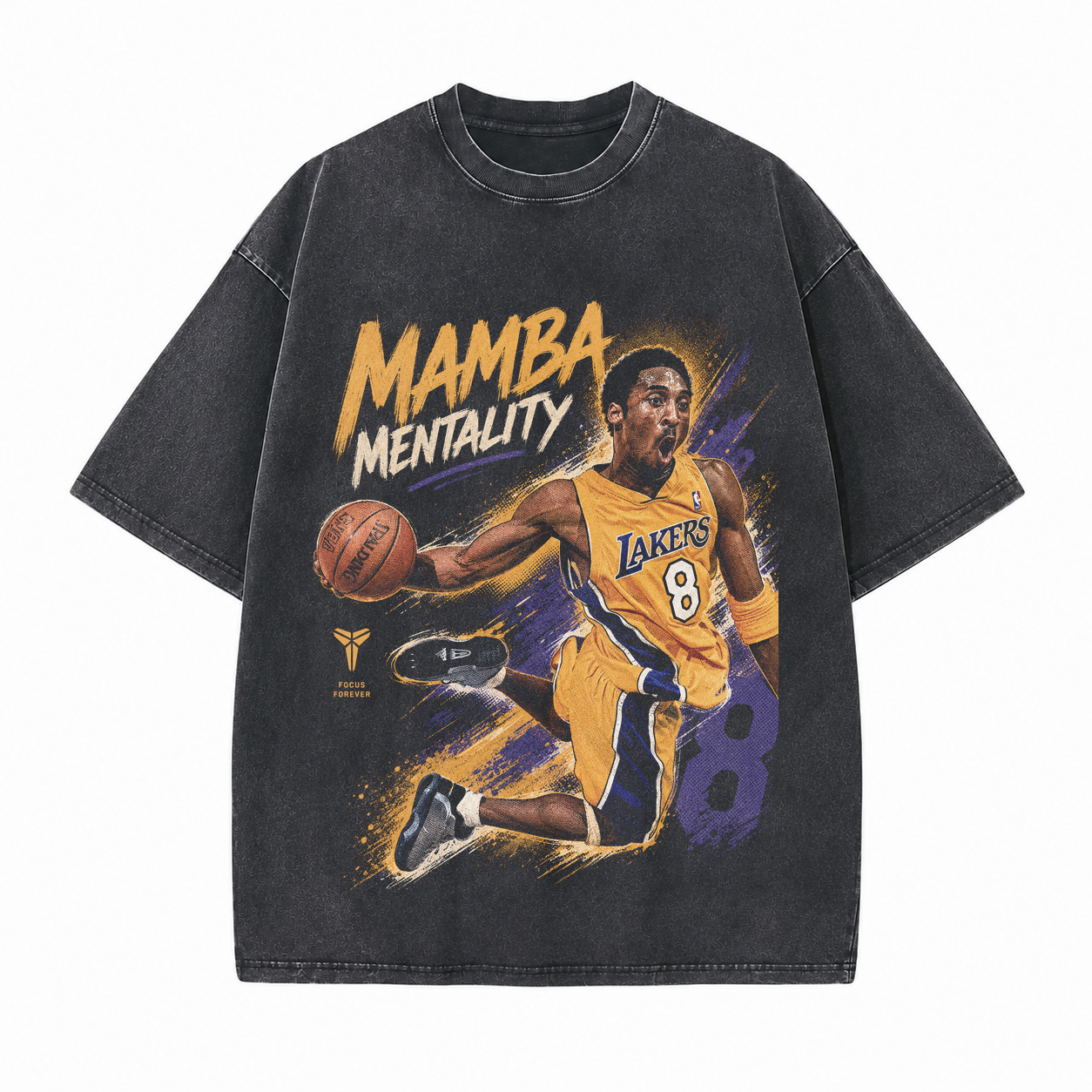 Number 8 Legend Basketball Star Printed Unisex Washed T-Shirt