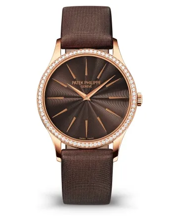 Patek Philippe Calatrava Diamond Brown Dial Ladies Watch 4897R-001