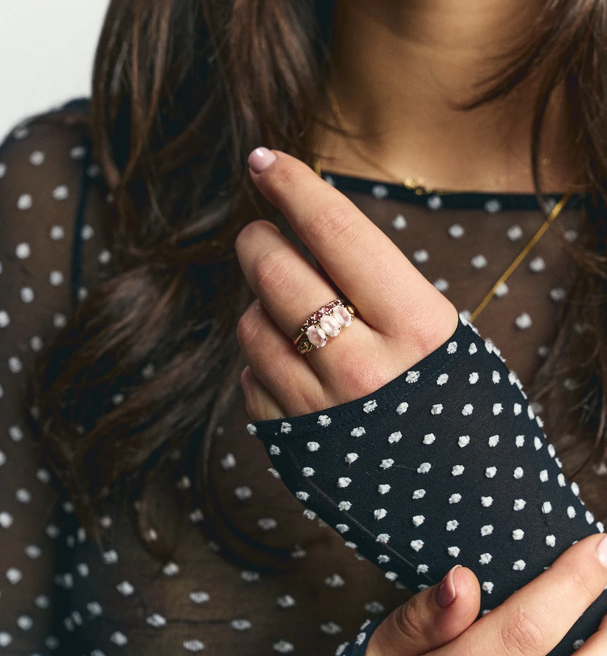 Rose Quartz Ring 9K