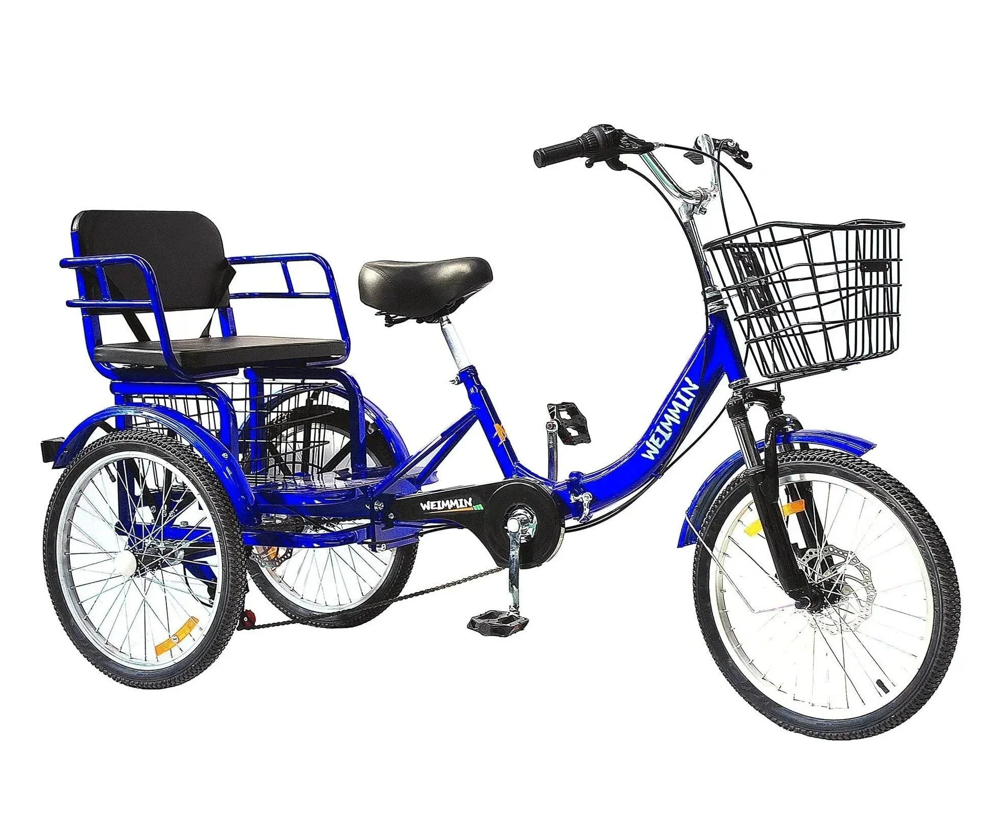 WEIMMIN Adult Folding Tricycle, 20 Inch, 3 Wheel, 7 Speed, Star Strip Blue WEIMMIN Adult Folding Tricycle, 20 Inch, 3 Wheel, 7 Speed, Star Strip Blue