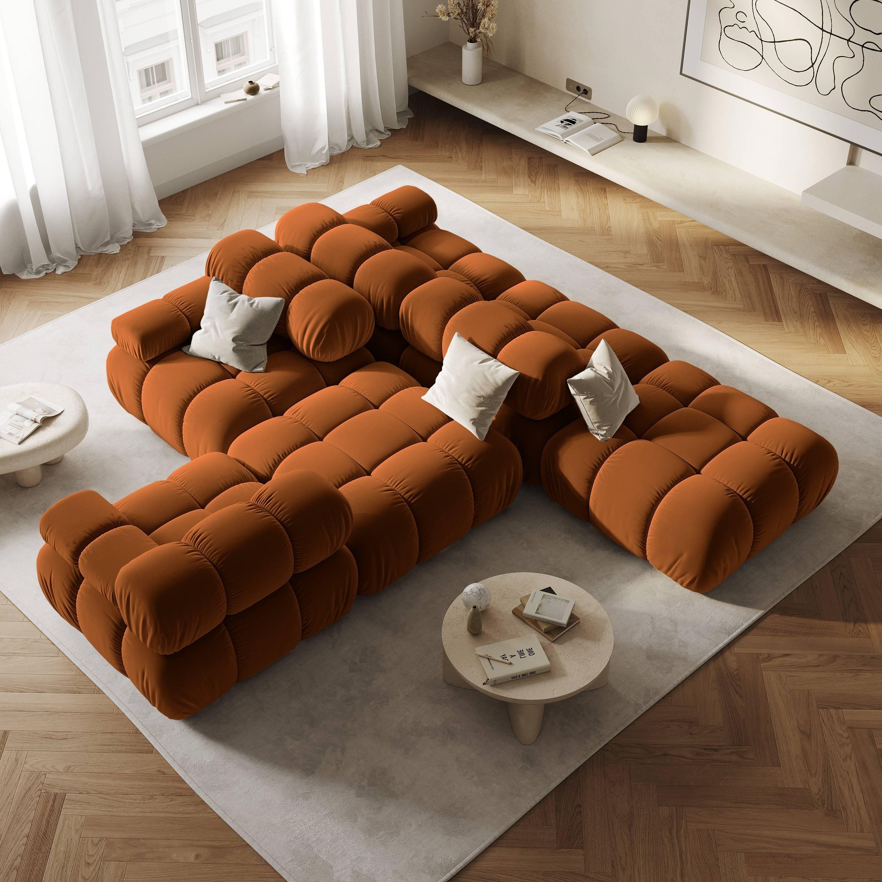 Milo Casa Tropea Modulaire 2-zitsbank Links Open met Hocker - Terracot