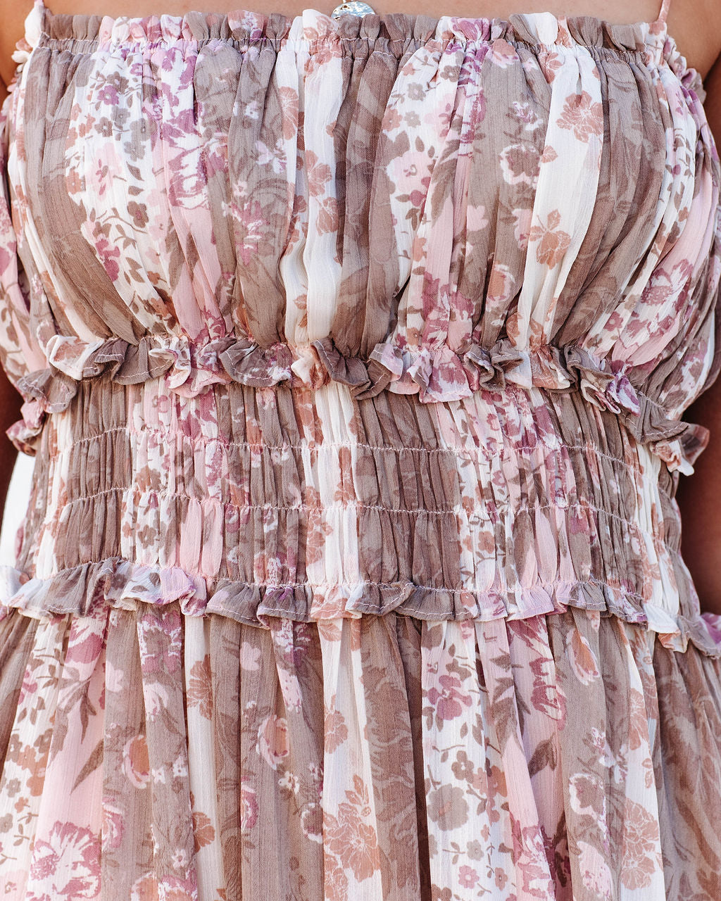 Lilyanne Floral Smocked Tie Strap Maxi Dress - Blush Multi - FINAL SALE - Se7enfashion