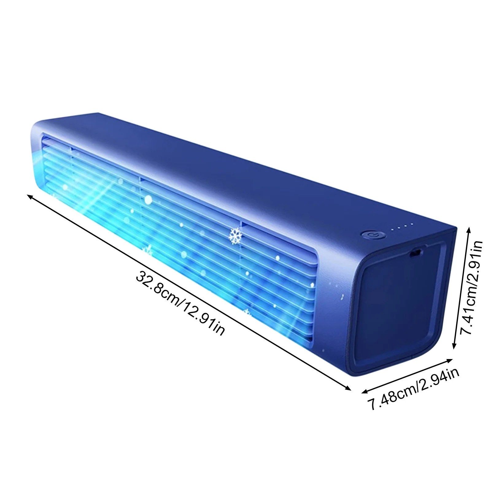 Portable Air Conditioners Wall Mounted Table Top Fan With Remote Control Bladeless Fan Mini Air Conditioner with 3 Speeds Adjustable Wind Direction Suitable for Offices Bedrooms Camping Blue - Image 3
