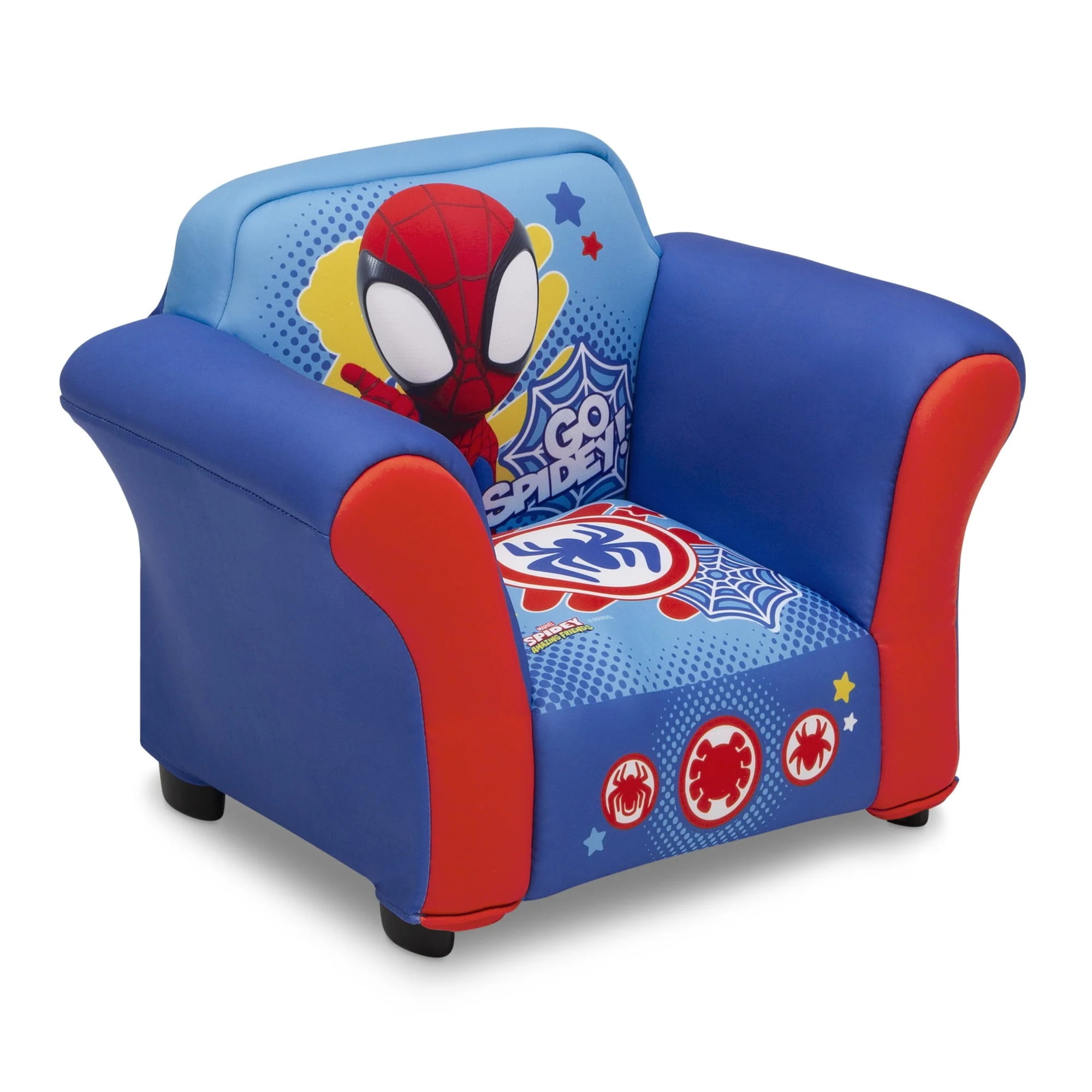 Marvel Spidey and His Amazing Friends Upholstered Chair with Sculpted Plastic Frame by Delta Children - Image 3