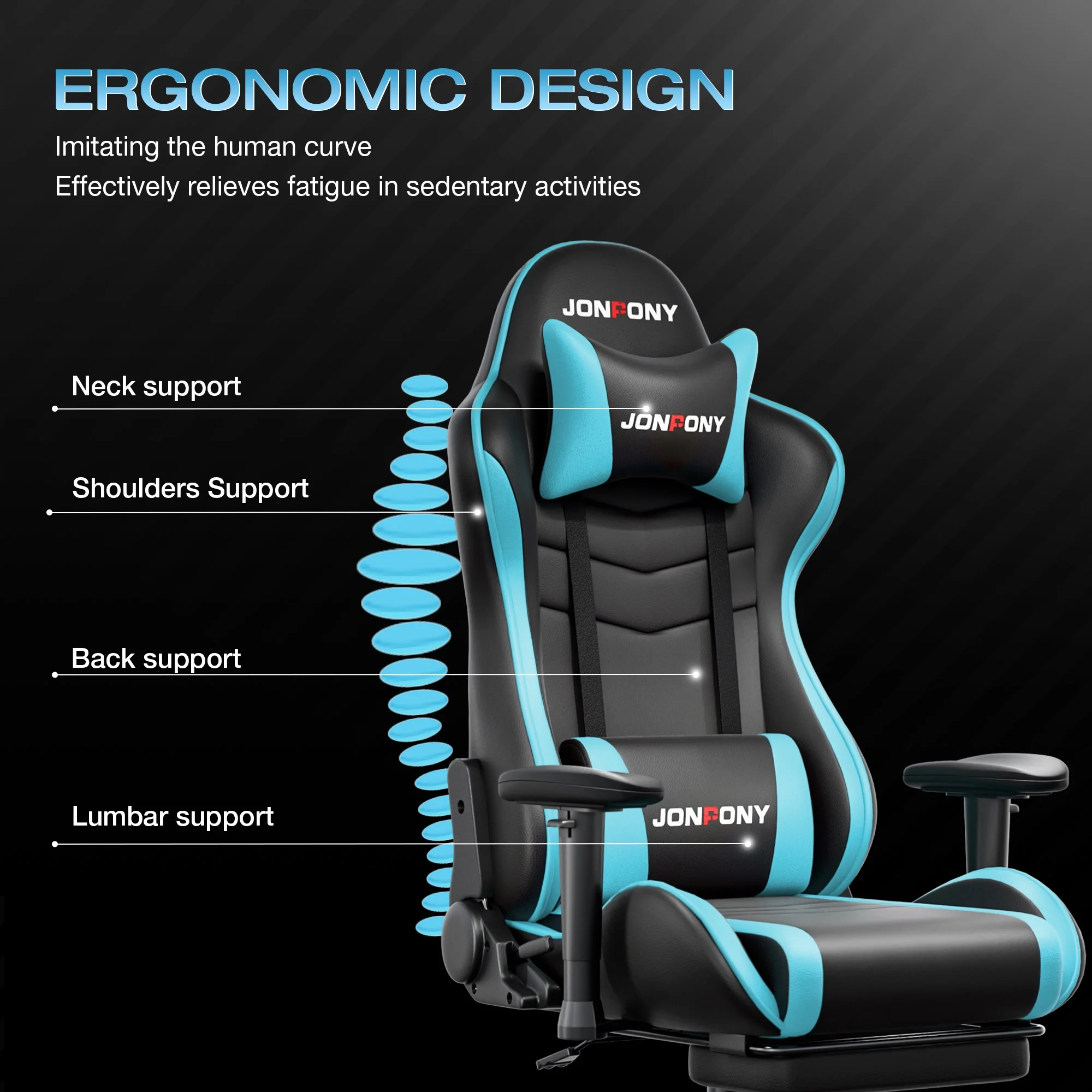 JONPONY Big and Tall 500LBS Gaming Chair, Ergonomic Design, Gamer Chair PU Leather with Footrest and Lumbar Support, High Back Office Chair Support 8 Hours Long Sitting, Computer Chair,Red - Image 80