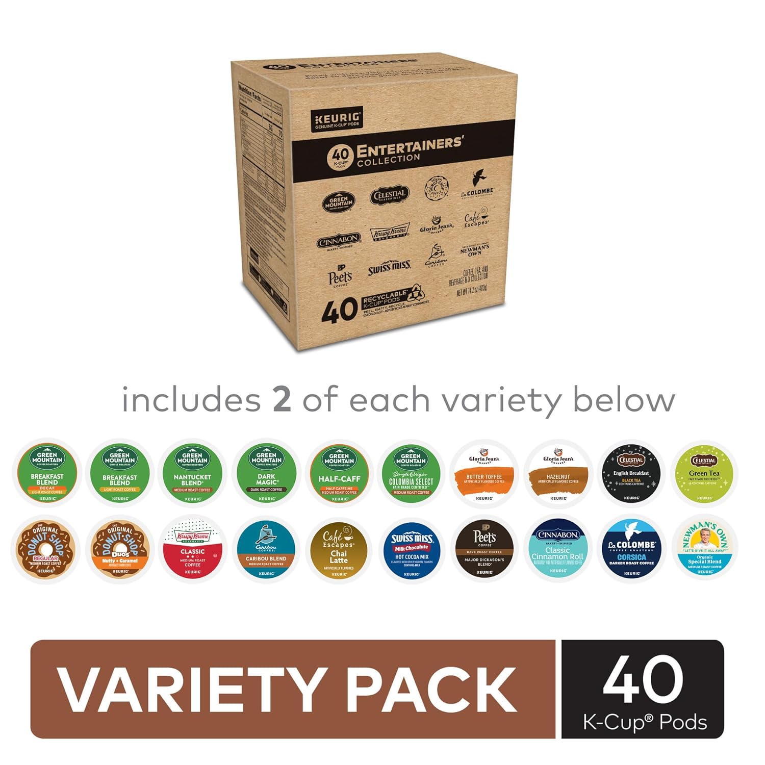 Keurig® Entertainers Variety Pack. Keurig Single Serve K-Cup Pods. 40ct