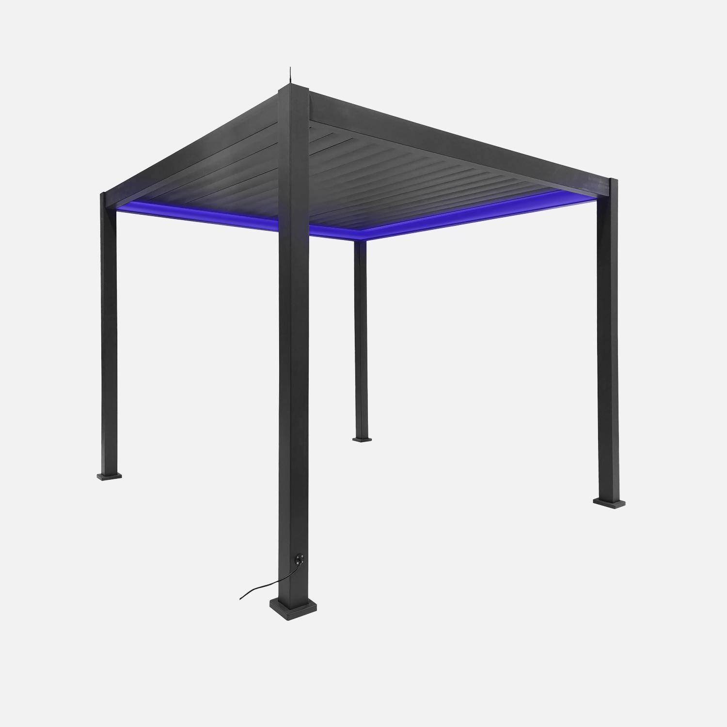 Triomphe 3x3m LED - Pérgola bioclimática 3x3m eléctrica de aluminio con iluminación LED
