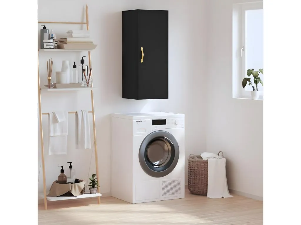 Armario de pared negro 34.5x34x90 cm