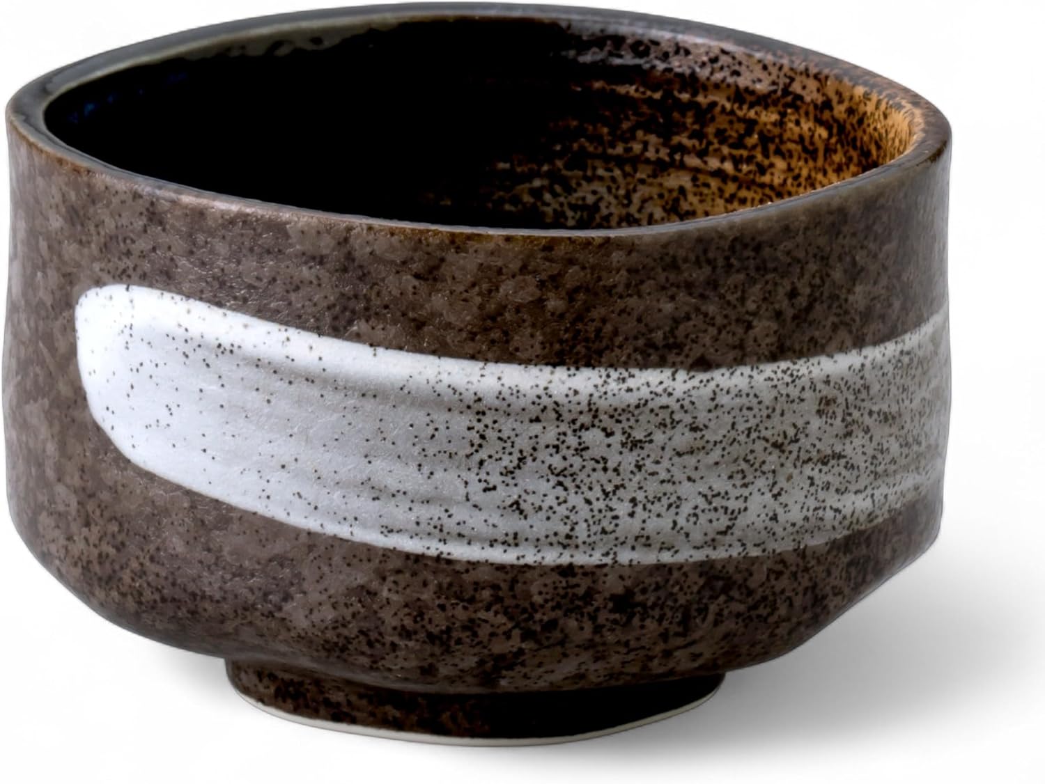 Ceramic Matcha Tea Bowl Authentic Japanese Tea Ceremony Pottery, Mino Ware Made in Japan, Yukishino Snow