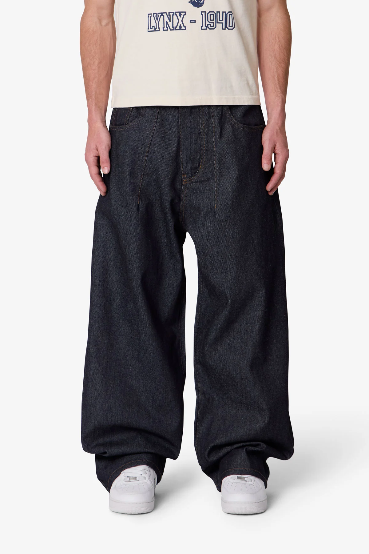 Darted Baggy Denim - Rinsed Indigo
