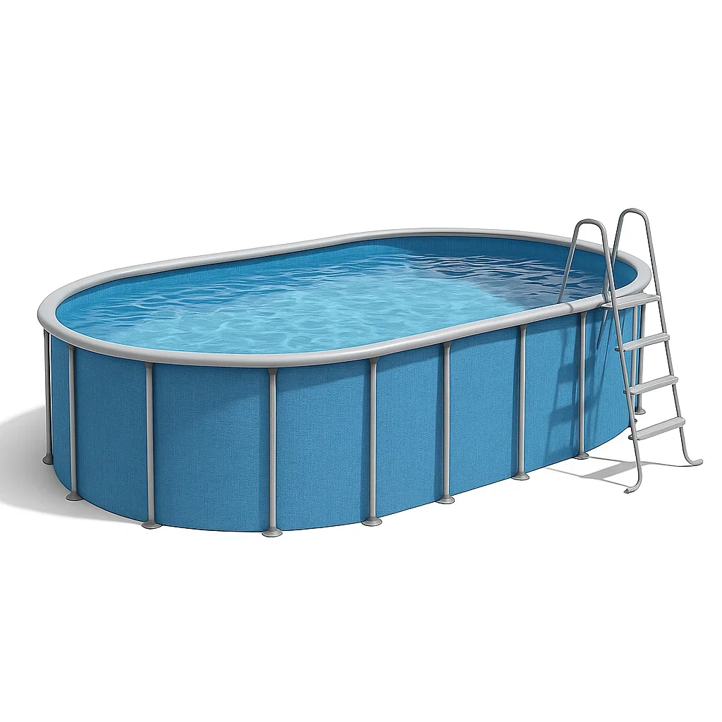 Piscina tubular desmontable ovalada 472x286x104 cm estructura de acero color azul KkAVDxh140TK