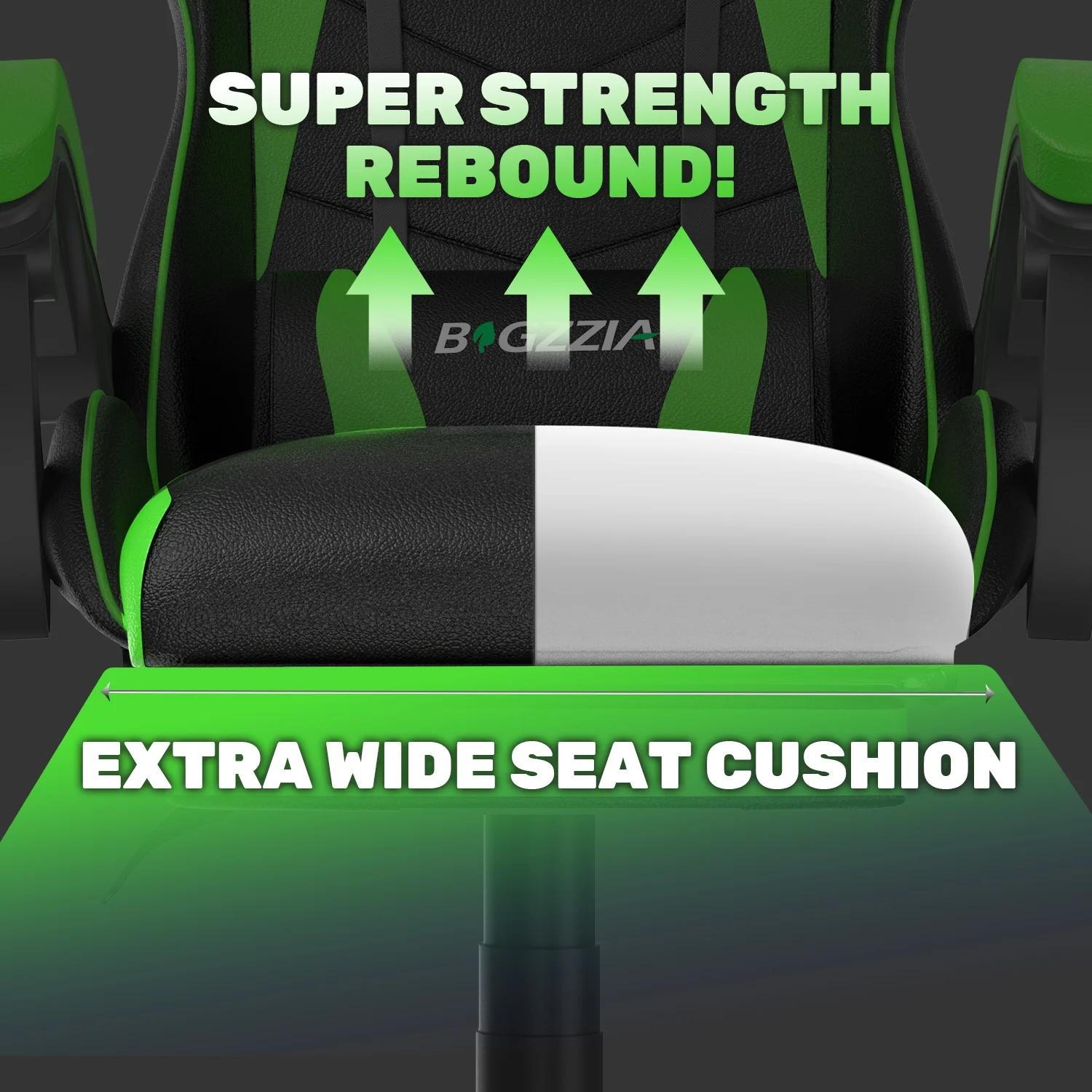 Bigzzia Gaming Chair Office Chair, Ergonomic Game Chair with Height Adjustable Headrest and Lumbar Support for Adults Teens, Black & White - Image 90