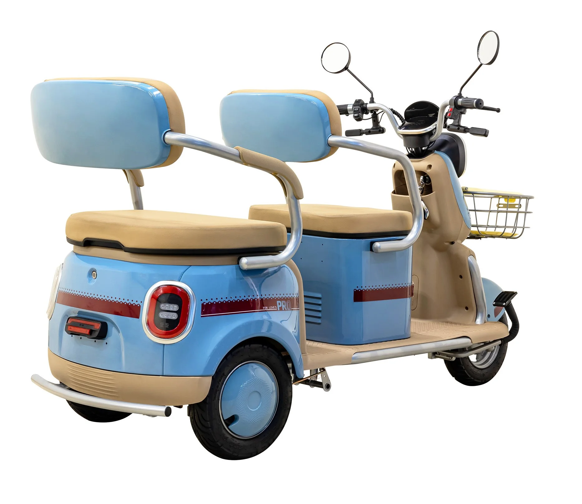 Massimo MGC E-Trike 3-Wheel Electric Cart – 17 MPH, 2-Seater Adult Scooter – Blue - Image 14