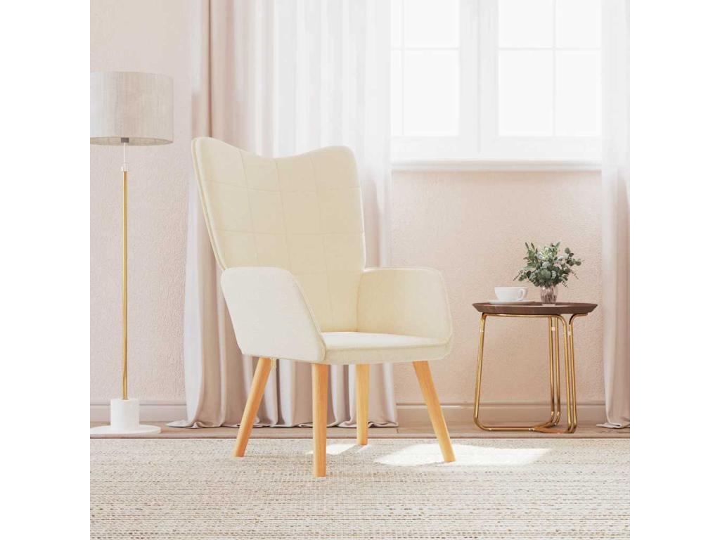 Sillón de relax de tela crema