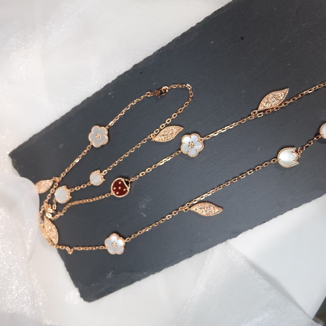 VCA Lucky Spring Long Necklace, 15 Motifs - Original Replica Club