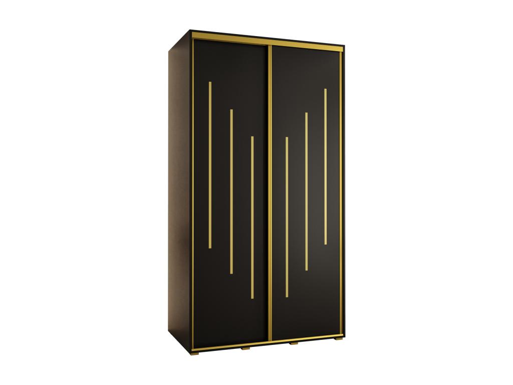 ARMARIO DAVOS 8 DE PUERTAS CORREDERAS 235,2/130/45 2 puertas (Negro/Negro/Oro)