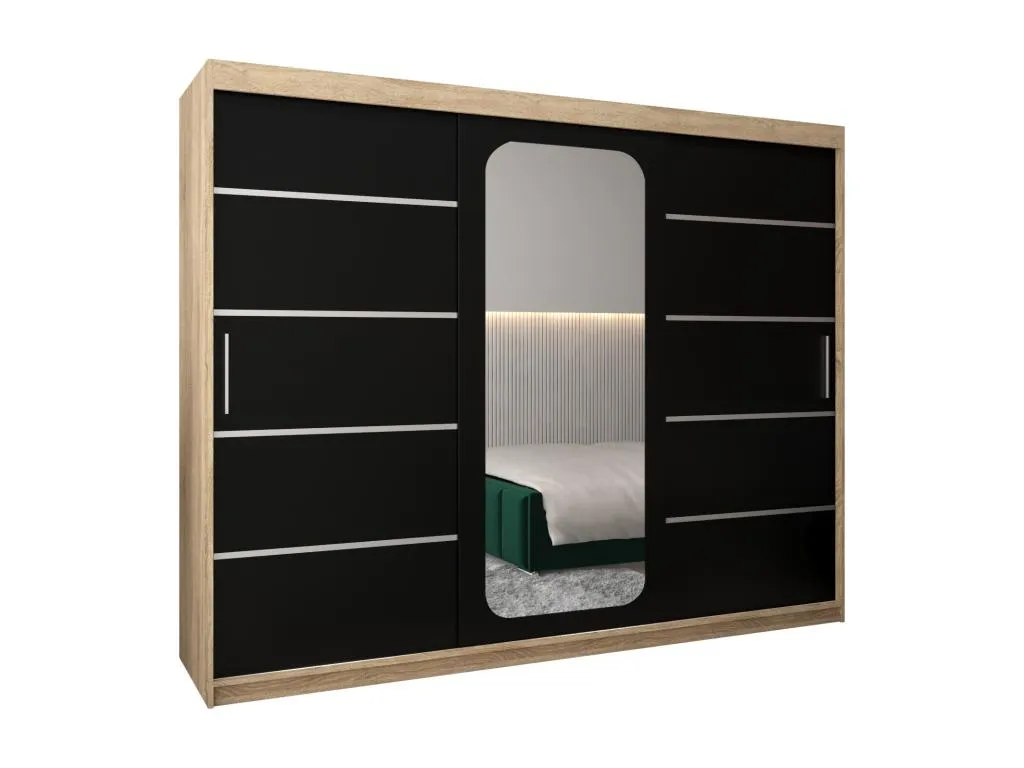 ARMARIO Patriciabaezcasa V2 DE PUERTAS CORREDERAS 200/250/62 3 puertas (Patriciabaezcasa/negro)