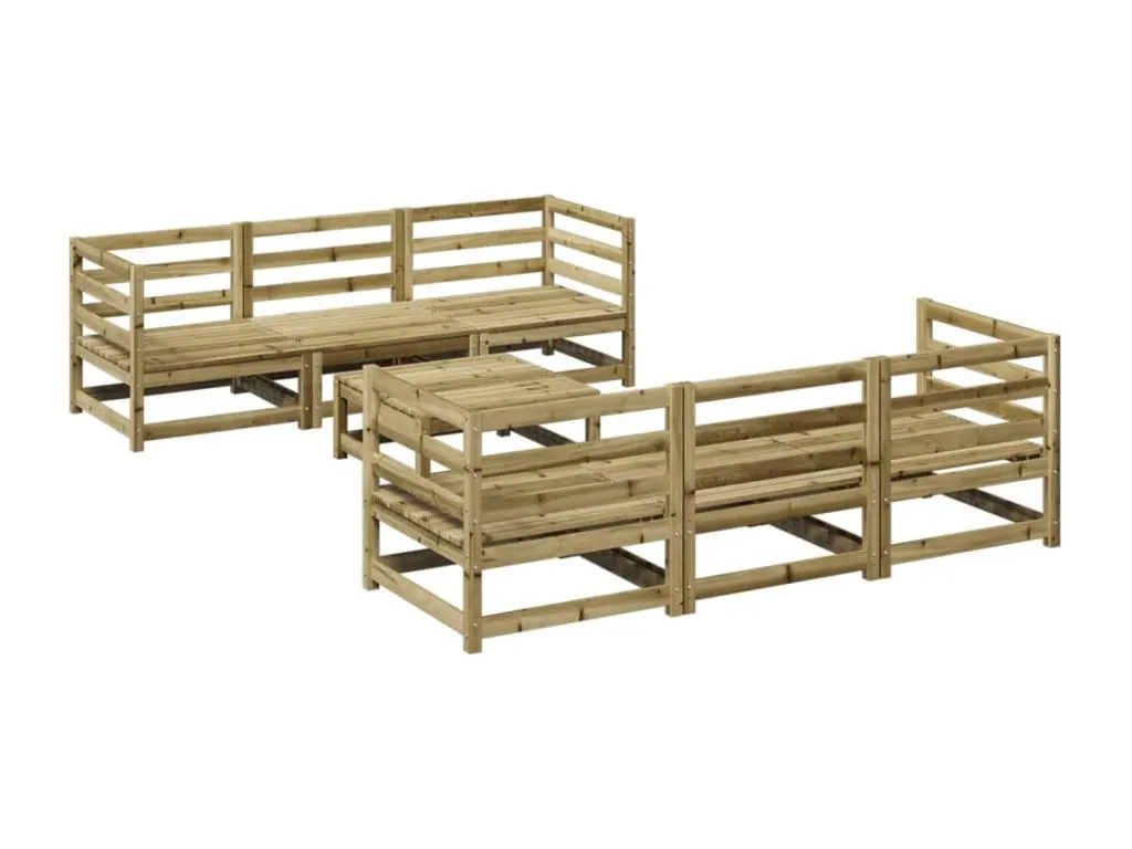 Decounico Juego de sofás de jardín 7 pzas Decounico impregnada Marrón