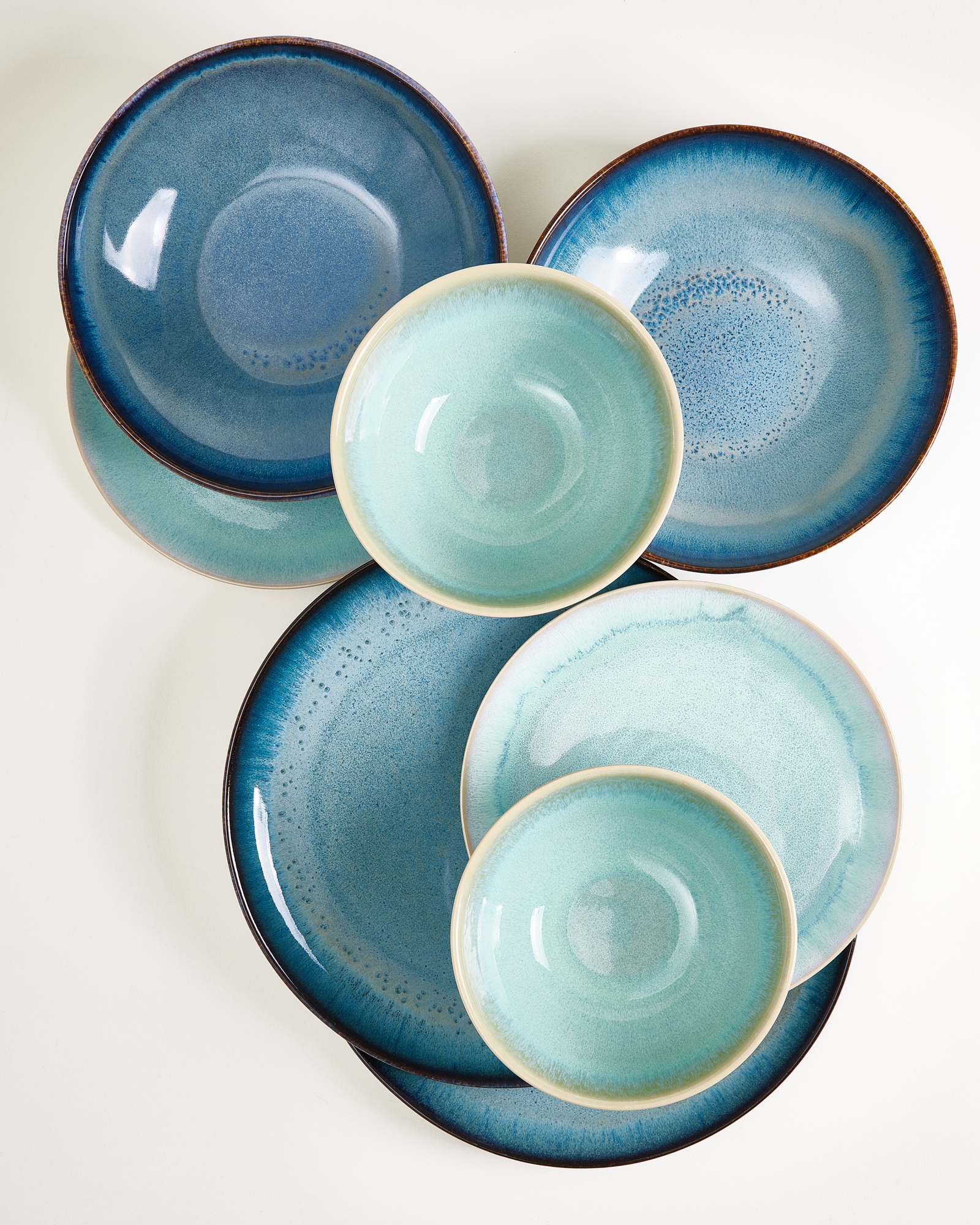 Geschirr-Set classic Ocean Vibes grünblau mint 8-teilig